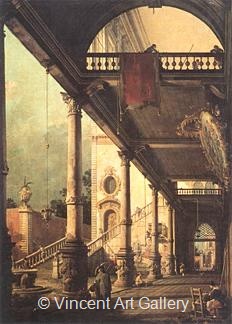 Architectural "Capriccio" with a Colonnade by   Canaletto