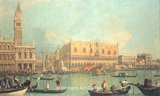 The Doge's Palace with the Piazza di San Marco by   Canaletto