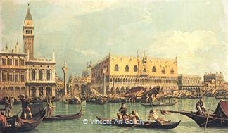 Piazzetta and the Doge's Palace from the Bacino di San Marco by   Canaletto