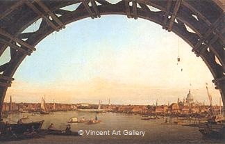 London, seen through an Arch of Westminster Bridge by   Canaletto