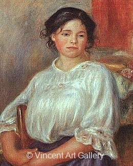 Young Girl Seated by Pierre-Auguste  Renoir