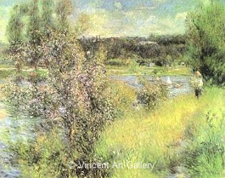 The Seine at Chatou by Pierre-Auguste  Renoir