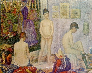 Les Poseuses by Georges  Seurat