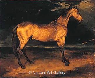 A Horse frightened by  Lightning by Theodore  Gericault