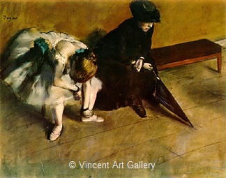 Waiting by Edgar  Degas