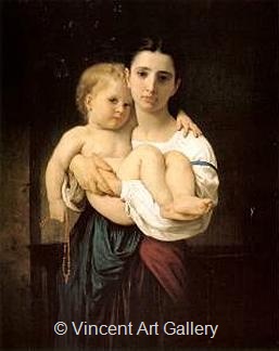 The Elder Sister by W.A.  Bouguereau