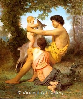 Idyll, Family from Antiquity by W.A.  Bouguereau