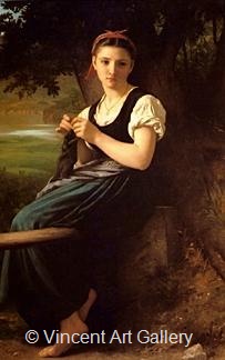 The Knitting Girl by W.A.  Bouguereau