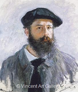 Self Portrait with a Beret by Claude  Monet