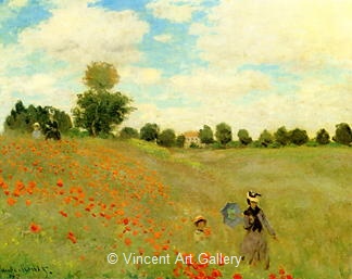 Poppies, near Argenteuil by Claude  Monet
