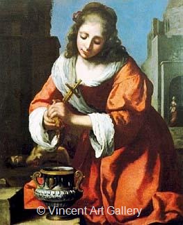 Saint Praxidis by Johannes  Vermeer
