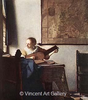 Woman with a Lute near a Window by Johannes  Vermeer