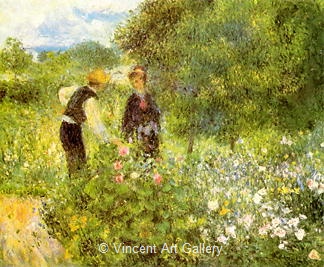 In Conversation with the Gardener by Pierre-Auguste  Renoir