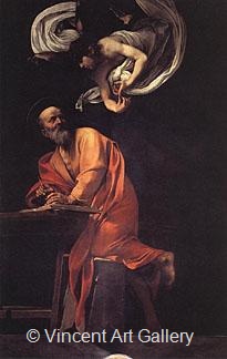 The Inspiration of St. Matthew by Michelangelo M. de Caravaggio