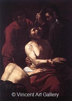 The Crowning with Thorns by Michelangelo M. de Caravaggio