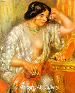 Gabrielle with Jewelry by Pierre-Auguste  Renoir