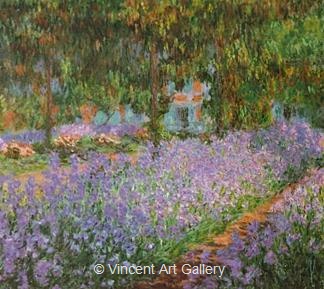 The Artist's Garden, Irises by Claude  Monet