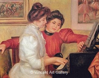 Yvonne and Christine Lerolle at the Piano by Pierre-Auguste  Renoir