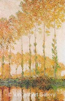 Poplars on the Banks of the River Epte in Autumn by Claude  Monet