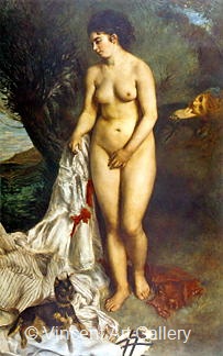 Bather with a Griffon by Pierre-Auguste  Renoir