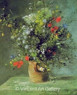 Flowers in a Vase by Pierre-Auguste  Renoir