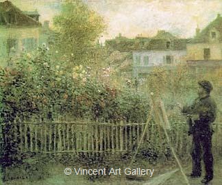 Monet Paintings in His Garden by Pierre-Auguste  Renoir