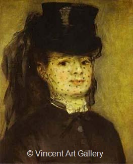 Madame Darras, (Study for a Morning Ride in the Bois de Boulogne) by Pierre-Auguste  Renoir