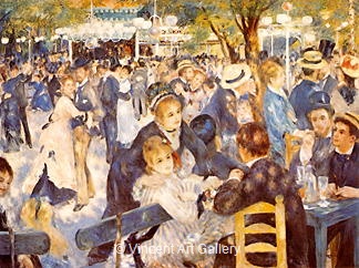 At the Moulin de la Galette by Pierre-Auguste  Renoir