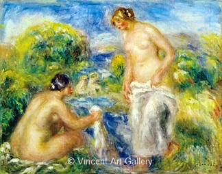 Nude Figures in a Landscape by Pierre-Auguste  Renoir