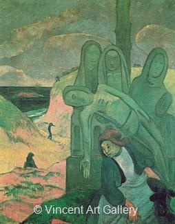 The Green Christ, Breton Calvary by Paul  Gauguin