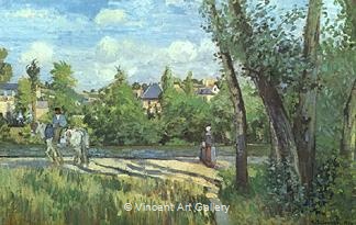 Sunlight on the Road Pointoise by Camille  Pissarro