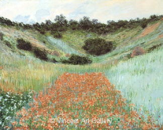 Poppy Field in a Hollow near Giverny by Claude  Monet