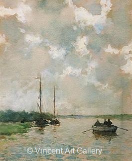 Rowing on the River by H.J.  Weissenbruch