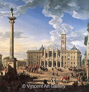 The Piazza and Church of Santa Maria Maggiore by Giovanni Paolo  Pannini