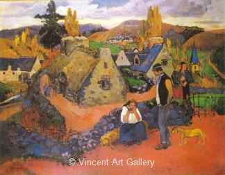 Pont-Aven, The Village by Paul  Gauguin