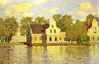 Houses by the Zaan at Zaandam by Claude  Monet
