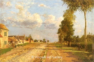 The Road to Rocquencourt by Camille  Pissarro