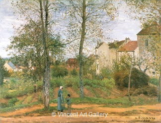 Landscape near Louveciennes by Camille  Pissarro