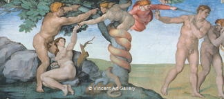 The Fall of the Man (detail) by   Michelangelo