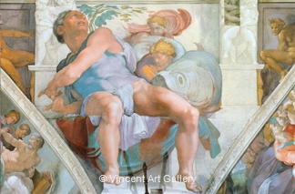 Jonah (detail) by   Michelangelo