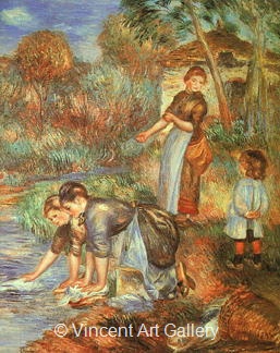 The Washer Women by Pierre-Auguste  Renoir