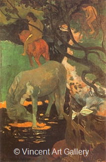 The White Horse by Paul  Gauguin