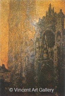 The Portal and the Tour d' Albane at Dawn by Claude  Monet