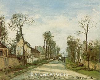 The Road to Versailles at Louveciennes by Camille  Pissarro