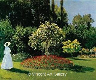 Woman in a Garden by Claude  Monet