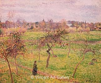 The Meadow at Eragny by Camille  Pissarro