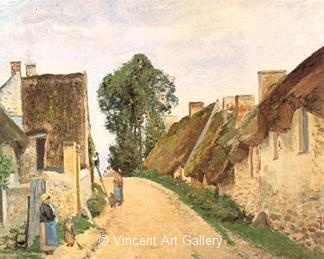 Village Street, Auvers-sur-Oise by Camille  Pissarro