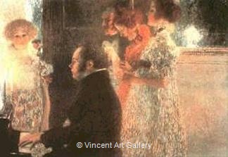 Schubert at the Piano by Gustav  Klimt
