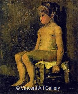 Nude Study of a Little Girl, Seated by Vincent van Gogh