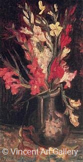 Vase with Red Gladioli by Vincent van Gogh